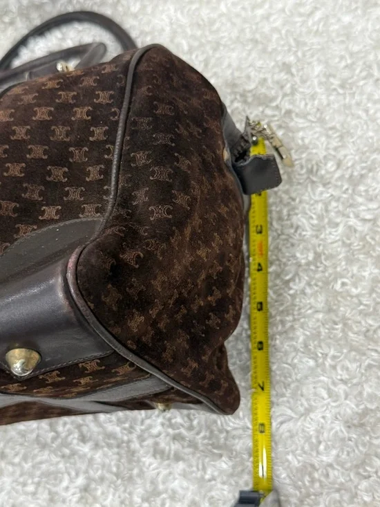 Céline Celine Brown Macadam Suede Boston Bag - Picture 12 of 15